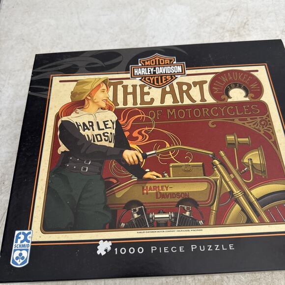 FX Schmid Harley Davidson “The Art Of Motorcycles 1000 Piece Jigsaw Puzzle - Picture 3 of 8